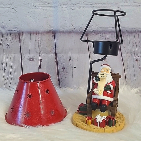 Yankee Candle Christmas Holiday Santa Claus Resin Tea Light Candle Holder Lamp - Picture 3 of 15